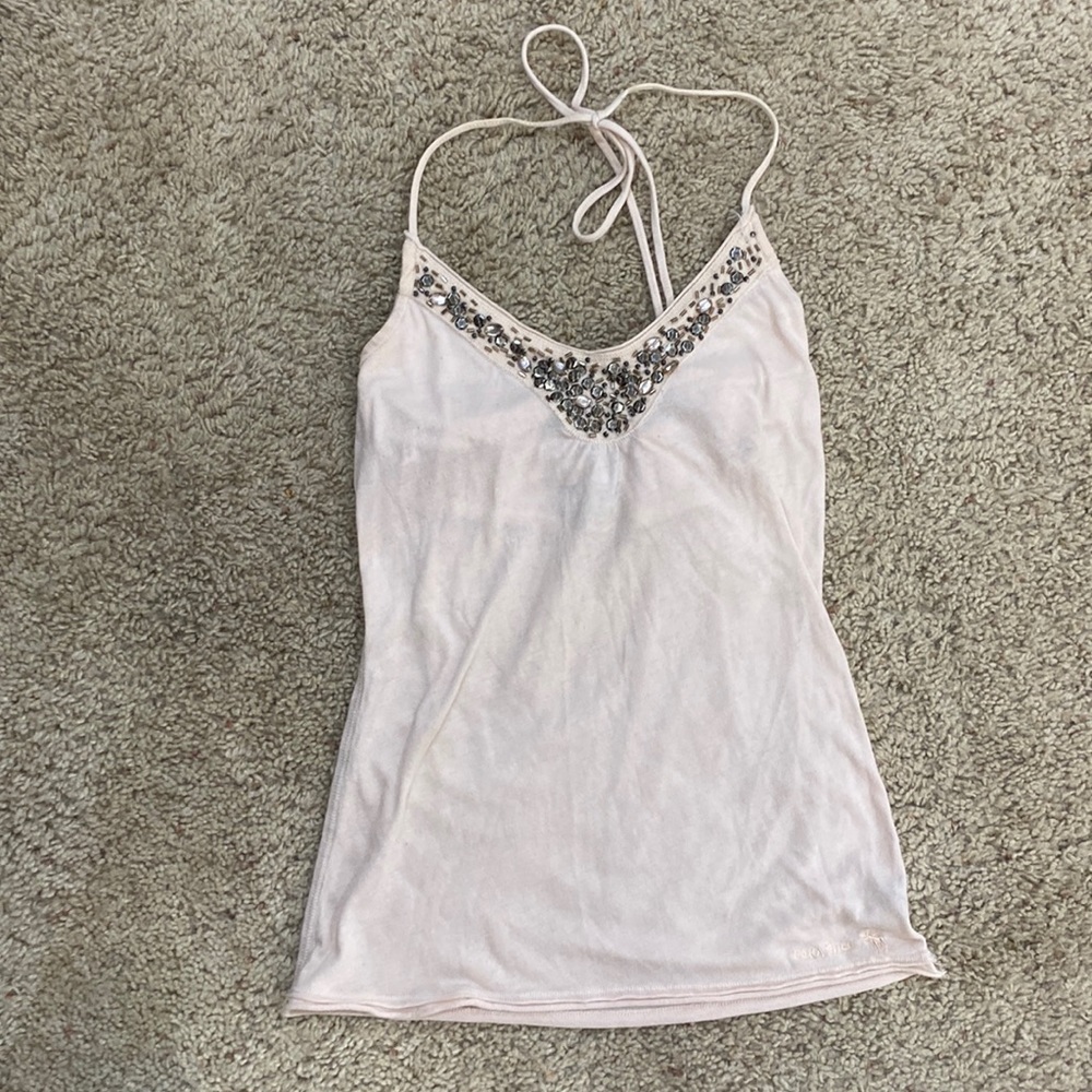 Abercrombie & Fitch Tank halter tie top built in bra Ezra Fitch